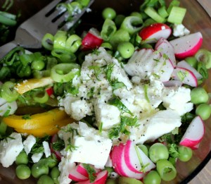 salatkaz zielonym groszkiem